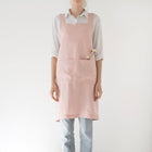 Misty Rose Linen Crossback Apron