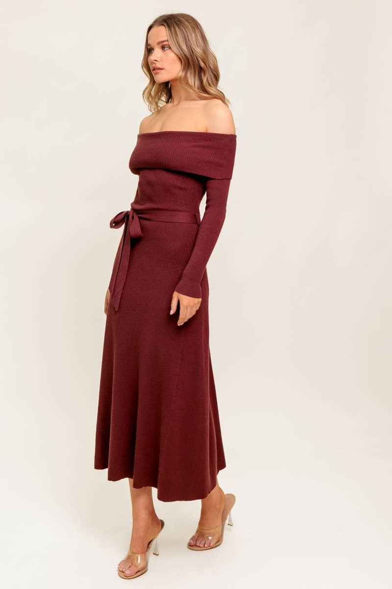 Maroon Sweater Dress L