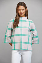 Turquoise Windowpane Sweater