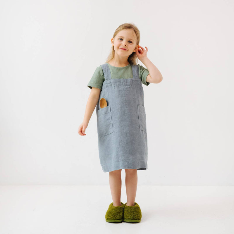 Kids Linen Pinafore Apron in Various Colors