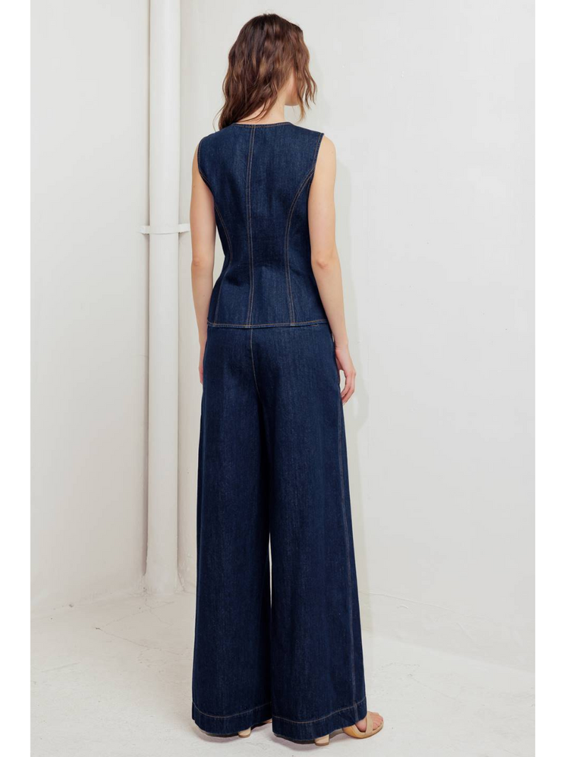 Studio Wide-Leg Denim Trouser