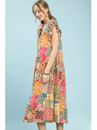 Sage Patchwork Garden Midi Dress