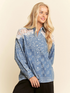 Lace & Paisley Denim Button Up