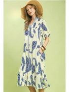 Blue Paisley Breeze Midi Dress
