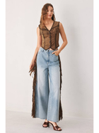 High Desert Fringe Wide Leg Jeans