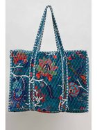 Botanical Velvet Quilted Tote Bag