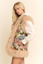 Garden Muse Jacquard Faux Fur Vest