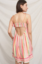Pink Melon Striped Mini Dress