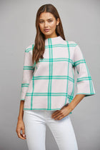 Turquoise Windowpane Sweater