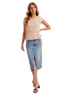 Blush Garden Smocked Peplum Top