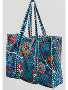 Botanical Velvet Quilted Tote Bag