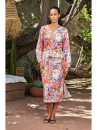 Sunset Paisley Belted Midi Dress