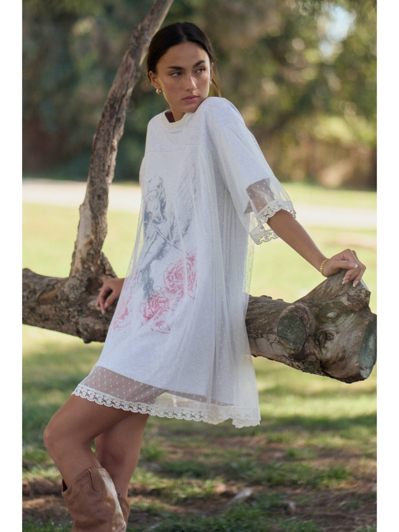knee length dresses for ladies TULLE LAYERS MESH DRESS – Asterisco Boutique main image 0