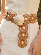 Oval Leather Disc Link Belt