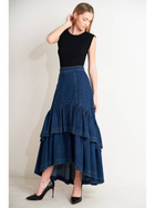 Prairie Belle Tiered Denim Skirt