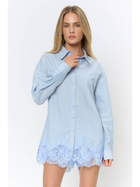 Scalloped Lace Button down Shirt