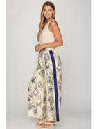 Blue Porcelain Wide-Leg Pants