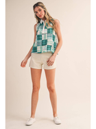 Lucky Clover Patchwork Plaid Top