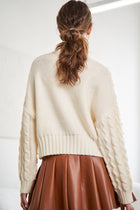 PEARL ACCENT MOCK NECK SWEATER