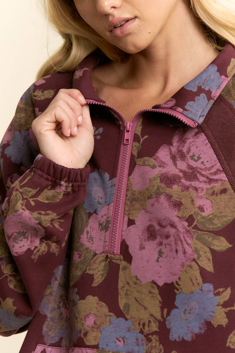 Marlowe Floral Half-Zip Set