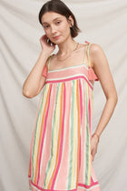 Pink Melon Striped Mini Dress