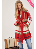 Desert Sunset Fringe Cardigan Plus