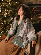 Winter Wish Christmas Fleece Cottage Cardi Kimono Jacket