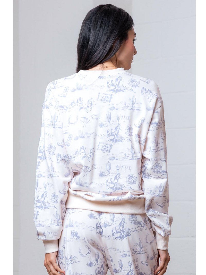 Cowgirl Sketch Pullover