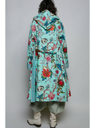 Turquoise Garden Reversible Cotton Robe