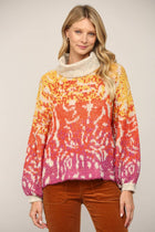 Sunset Mosaic Turtleneck Sweater