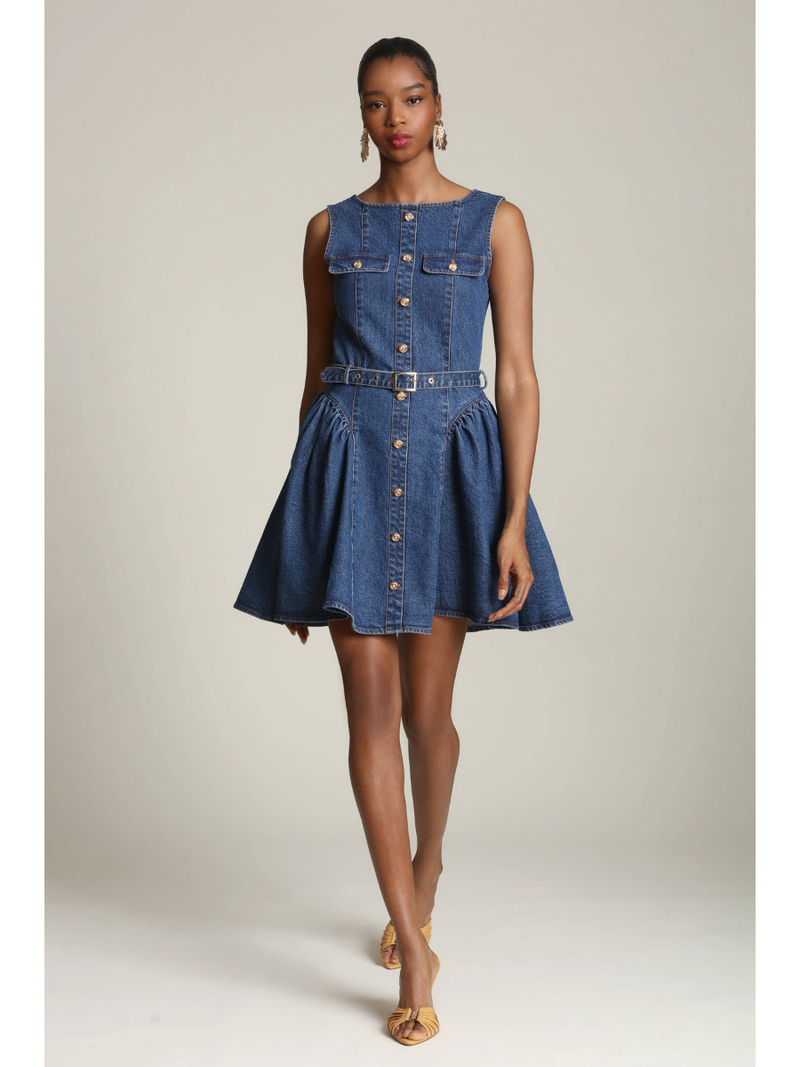 drop waist flounce dress Floral Print Drop Waist Tiered Flounce Dress – VESTIDO main image 1