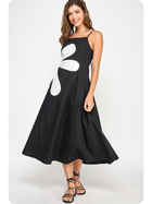 Midnight Petal Midi Dress