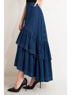 Prairie Belle Tiered Denim Skirt