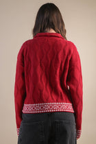 Festive Nordic Cardigan Red