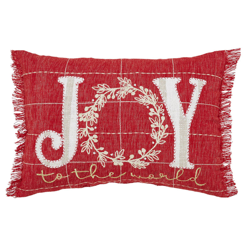 Joy to the World Fringed Pillow 14x20