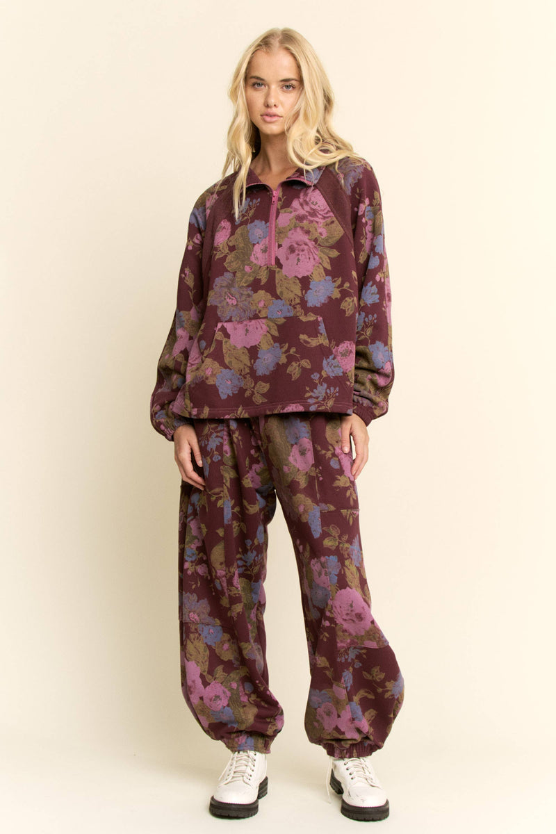 Marlowe Floral Half-Zip Set