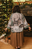 Winter Wish Christmas Fleece Cottage Cardi Kimono Jacket