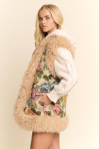 Garden Muse Jacquard Faux Fur Vest