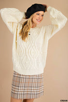 Cable Knit Balloon Sleeve Sweater – Grace & Joy Clothing Co.