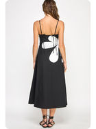 Midnight Petal Midi Dress