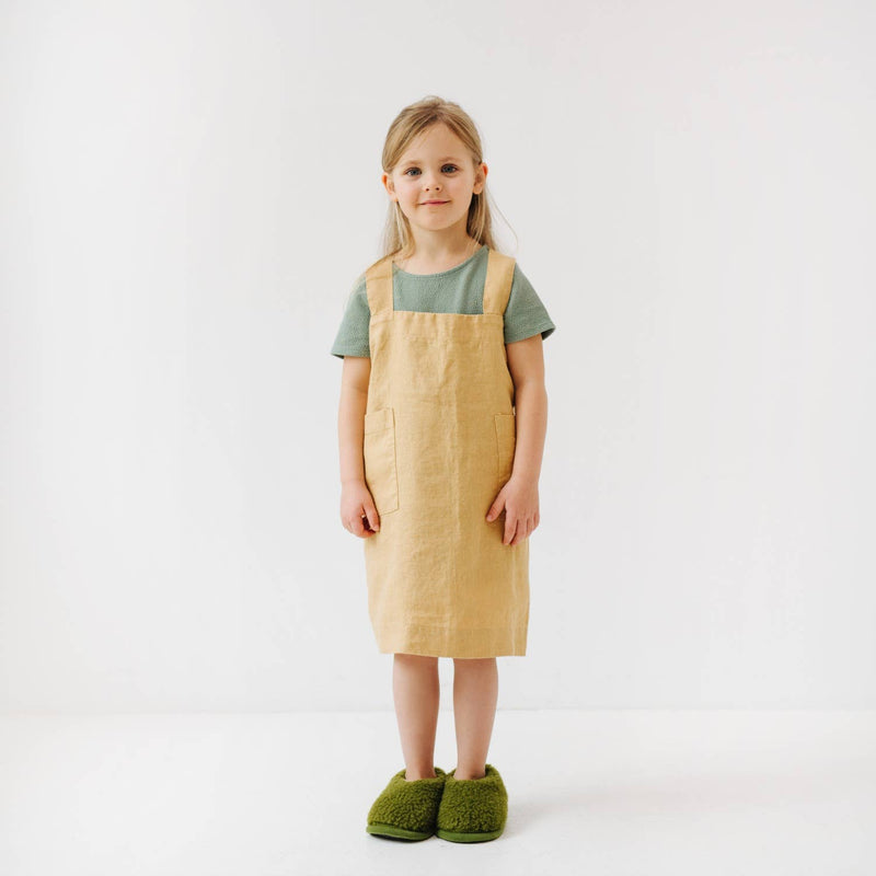 Kids Linen Pinafore Apron in Various Colors