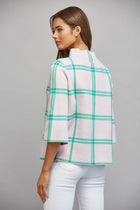 Turquoise Windowpane Sweater