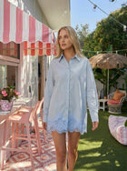 Scalloped Lace Button down Shirt