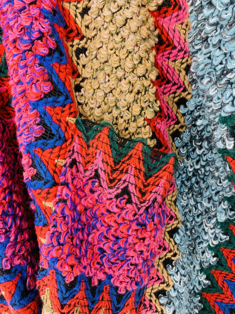 Multi Pocket Colorful Knit Ruana