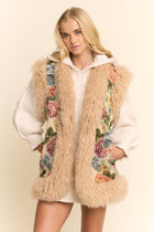 Garden Muse Jacquard Faux Fur Vest