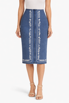 Wildflower Trail Denim Midi Skirt