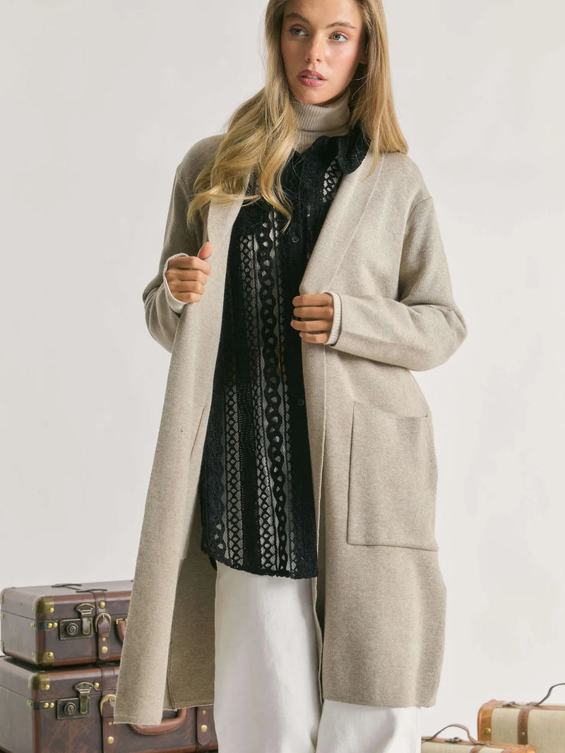 Longline Open Cardigan