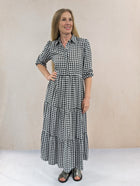 Checked Tiered Maxi Dress