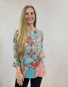 Silk Viscose V Neck Tunic