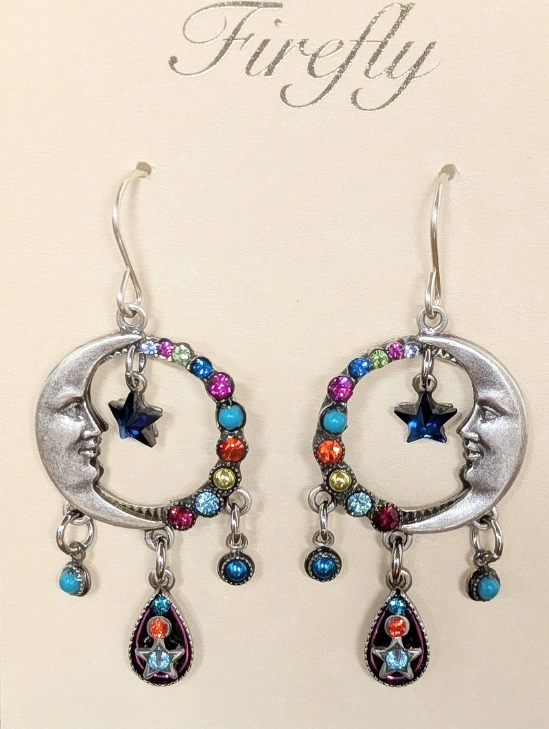 Luna Star Earrings w/Tear Drop Dangles